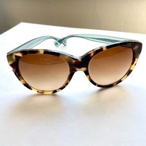 Coach Sunglasses. Tortuous shell frame with cool blue sides. One of a kind.